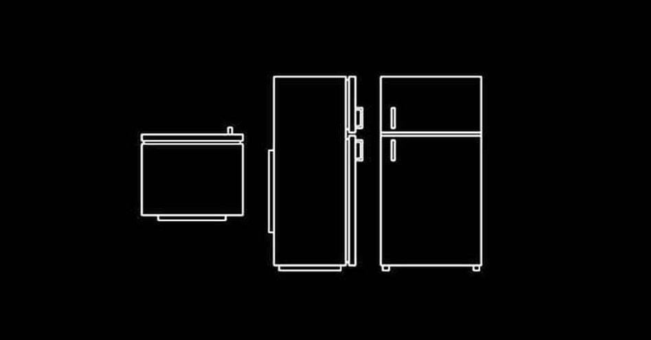 Bloque de refrigerador, nevera en AutoCAD gratis dwg CAD blocks​