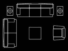 Bloques para sala de estar en AutoCAD 2d dwg cad blocks