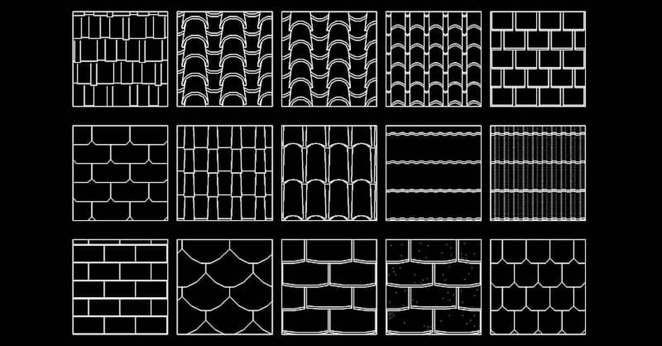 Colección de Hatch patterns de tejas para AutoCAD